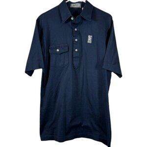Aureus Rolls Royce Navy Blue Collar Polo S/S Shirt Size Large EUC #5598